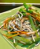 Mỳ đậu nành xào rau nấm