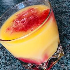 A picture of Mango and strawberry smoothie.