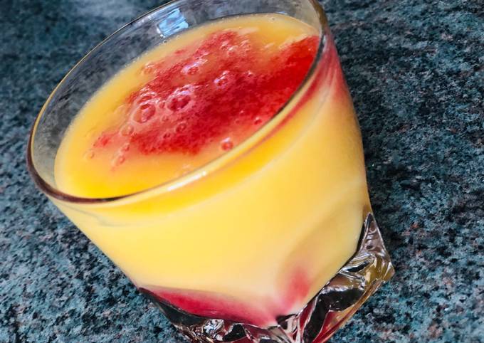 Steps to Make Any-night-of-the-week Mango and strawberry smoothie