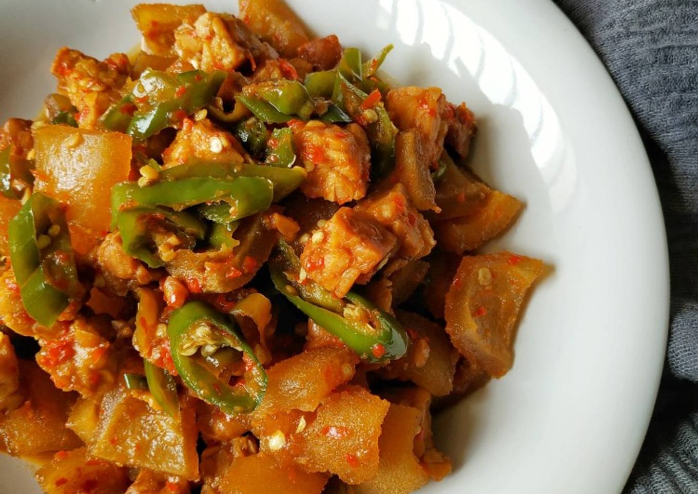 Tumis Kikil Tempe Cabe Ijo