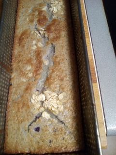 Una foto de Bizcocho de arándanos y avena
