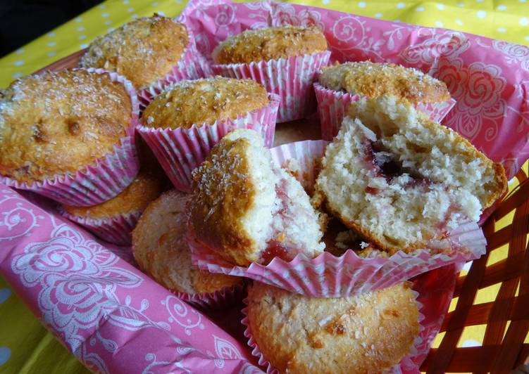 Recipe of Homemade Raspberry &amp; coconut muffins