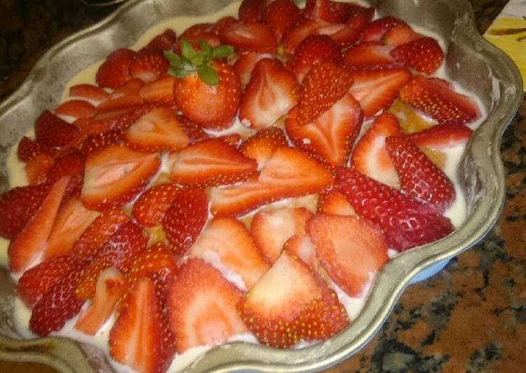 Recipe of Any-night-of-the-week Strawberry cake for valentines day!