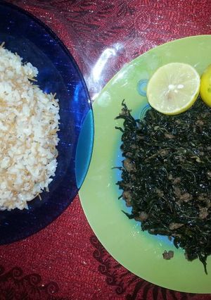 صورة لوصفة رز وملوخية
