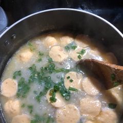 Shirmp and Fish Ball Misua Soup A picture of Shirmp and Fish Ball Misua Soup.