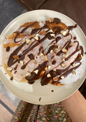 Una foto de Hot cakes “Tres texturas”