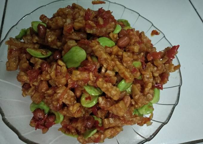 Standar Resep bikin Sambel tempe+kacang tanah+pete dijamin nikmat