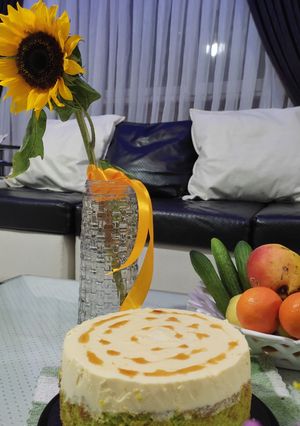 عکسی از دستور موس کیک کارامل با پایه کیک اسفناج
