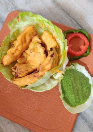 A picture of Cabbage leaves bhajji.