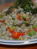 Salteado de cebada y verduras