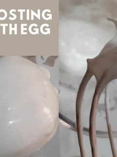 A picture of Cake cream frosting with egg whites.