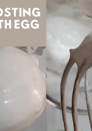A picture of Cake cream frosting with egg whites.
