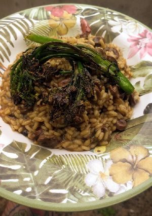Foto de Risoto de coração e brócolis