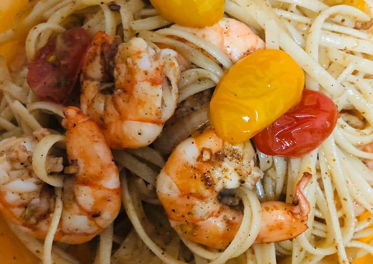 Cara Gampang Menyiapkan Spaghetti Aglio e Olio with Prawn Anti Gagal