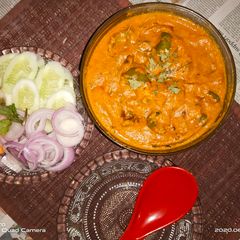 A picture of Mushroom tikka masala.
