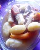 Pollo al horno con mandioca y zanahoria