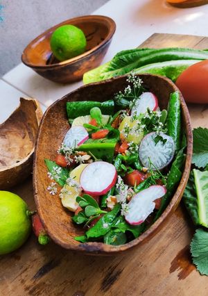 Una foto de Ensalada de verdolaga (Ensalada yua scutu)