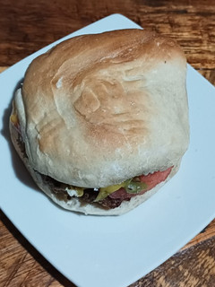 Una foto de Hamburguesa chacarera #delantalgloblal