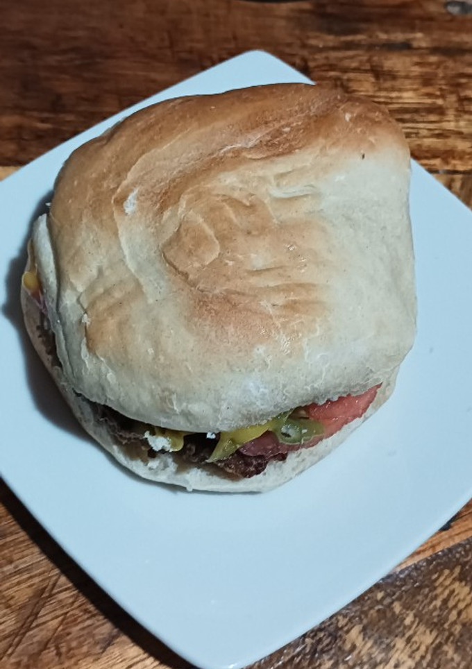 Una foto de Hamburguesa chacarera #delantalgloblal