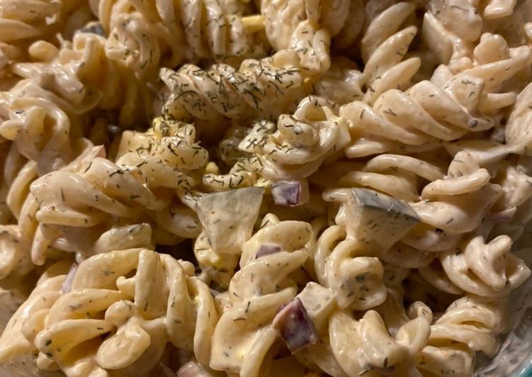 Steps to Make Favorite Dill Pickle Pasta Salad