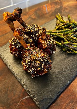 A picture of Sticky Asian Chicken Lollipops.
