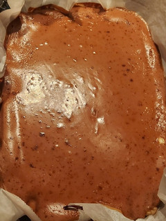 Una foto de Tarta de gofres, queso y chocolate