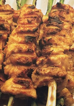 A picture of Peanut Satay Grilled Chicken Breasts.