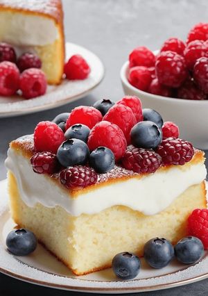 Una foto de Tarta de yogurt con frutos rojos