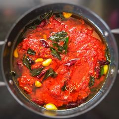 A picture of Pandumirchi Pachchadi (fresh red chilli pickle).