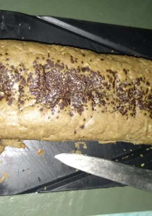 Una foto de Budíncito frutal y chocolate para el mate vegan 💯😄( fin de mes