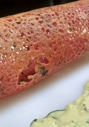 A picture of Red rava dosa.