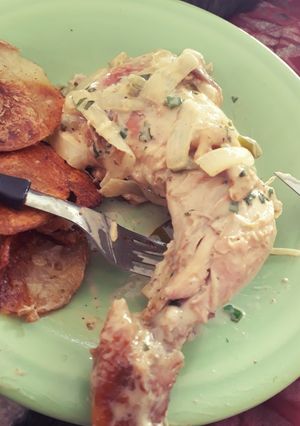 Una foto de Pollo con salsa agridulce. Mostaza y miel