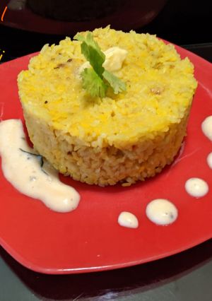 A picture of Moong Dal ki khichdi.
