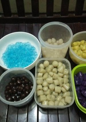 Hình của món Chè khoai lang dẻo mix trân châu.