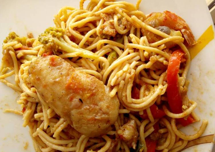 Pasta with chicken breast tomato sauce