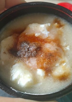 รูปของ โจ๊กไข่ hand made *ฉบับเด็กหอ !(มังสวิรัติทานได้)
