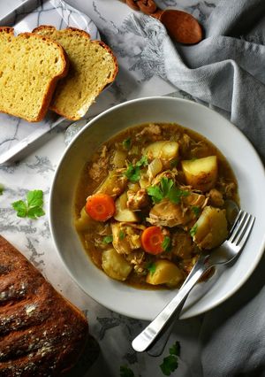 A picture of Herby Slow Cooker Chicken Stew.