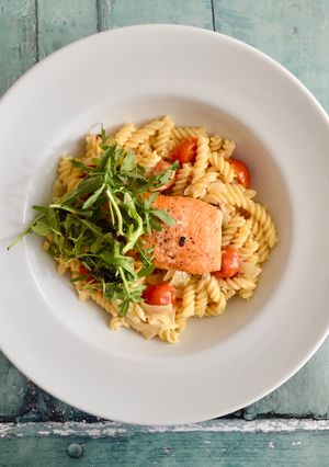 A picture of Tomato Salmon Pasta.