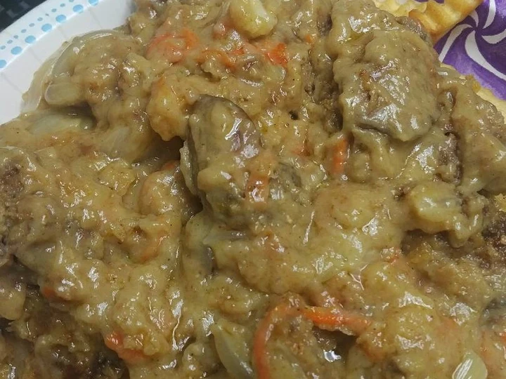 Recipe Smothered Chicken Liver over French Fries the So Delicious So Delicious