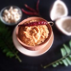 A picture of Sweet spicy coconut tomato chutney.