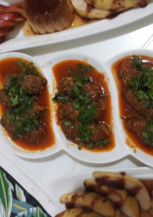 صورة لوصفة طاجين المرقاز او النقانق