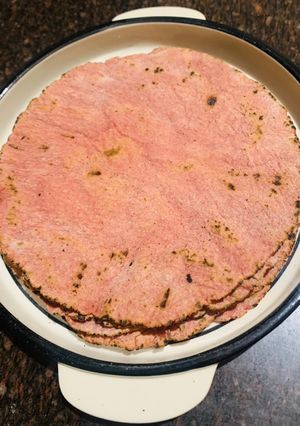 A picture of Pink Jawar Roti.