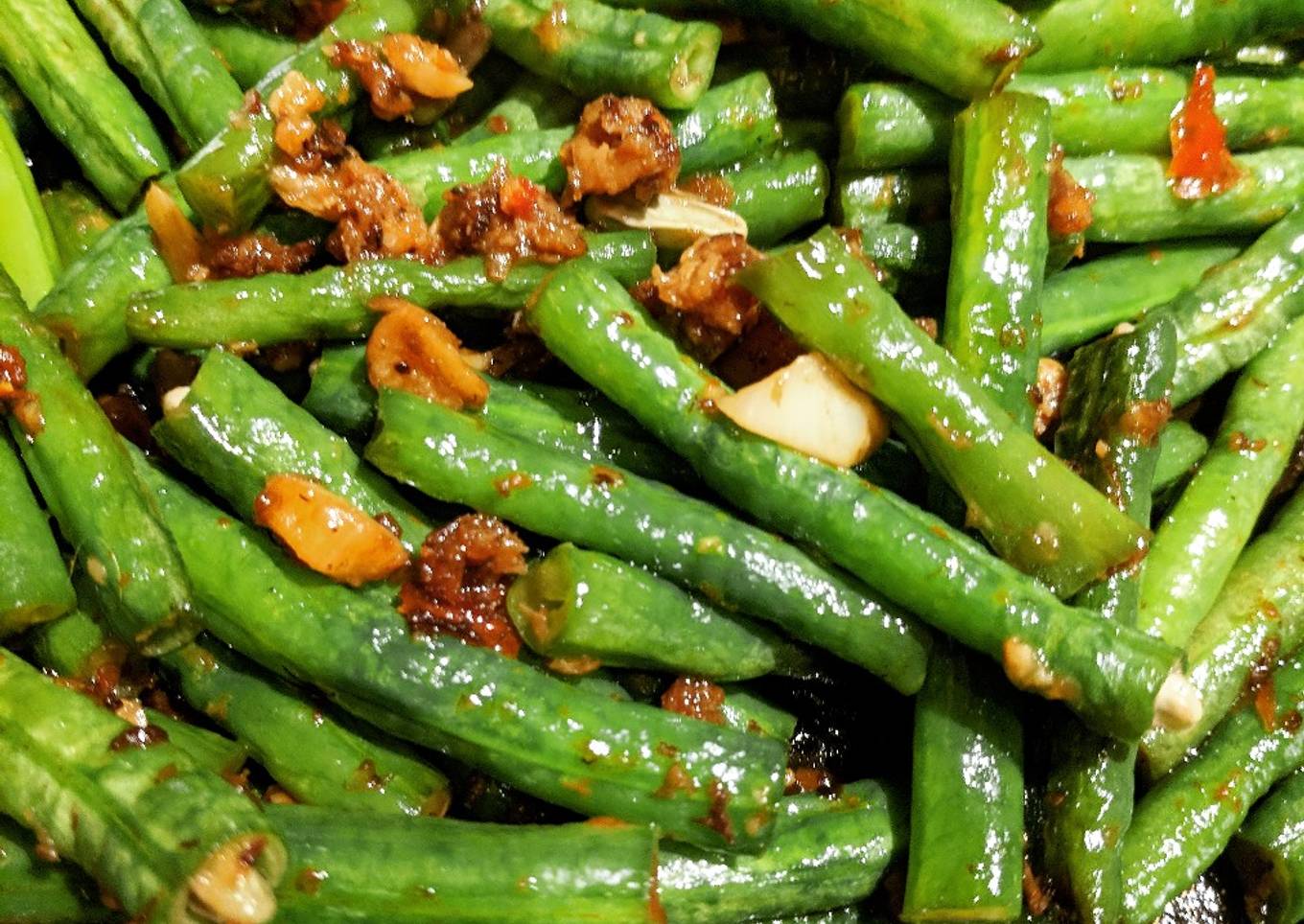 Stir Fried Beans with Dry Shrimp #cookingwithcookpad