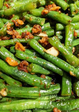 A picture of Stir Fried Beans with Dry Shrimp #cookingwithcookpad.