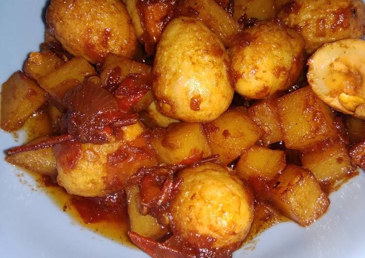 Kentang balado telor puyuh