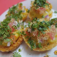 Aloo Basket chaat A picture of Aloo Basket chaat.
