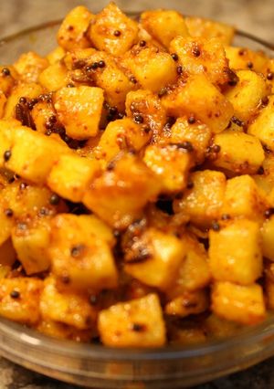 A picture of Mooli ka Achar / Radish Pickle.