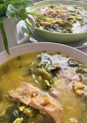 Foto principal de Arroz con conejo, acelgas silvestres y legumbres, en olla exprés. Cómo guardarlo?