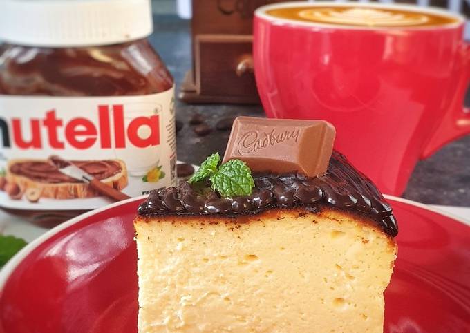 Resep Basque Burn Cheesecake with Nutella Resep Basque Burn Cheesecake with Nutella