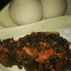 A picture of Blended yam fufu.